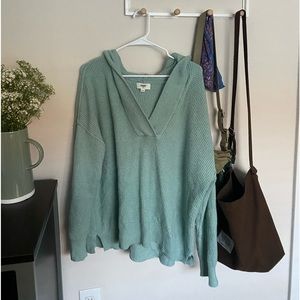 Aerie Cozy Up Waffle Knit Sweater Hoodie